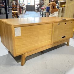I1★大塚家具取扱★起立木工 ノルディ TVボード W110cm ナチュラル オーク 新品定価約11万 ローボード ホゾ組み の画像