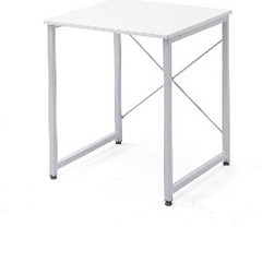 サンワダイレクト シンプルワークデスク 幅60cm×奥行60cm 組立簡単 モニターアーム対応 パソコンデスク ホワイト 100-DESKF001の画像