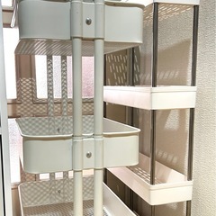 【収納3点セット】ホワイト/キャスター付きあり　の画像