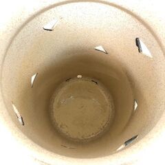 ss8091　信楽焼 傘立て ホワイト×グレー 和風 陶器製 カサ スタンド 白地 三角 玄関 雨具入れ アンブレラ 焼物 置物 インテリア おしゃれ 傘立て 中古の画像