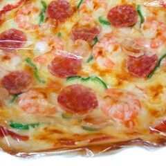 未使用・ビニール未開封品 食品サンプル ミックスピザ 28cm　エビ入り シーフード 具沢山 1枚 円形 クリスピーピザミックス　☆ PayPay(ペイペイ)決済可能 ☆ 札幌市 豊平区 平岸 平岸店の画像