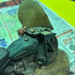 アンティークバイクの置物の画像