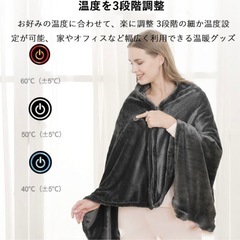 新品❤️電気ブランケット フード付き(外せる)電気毛布 グレー 150cm x 85cmの画像