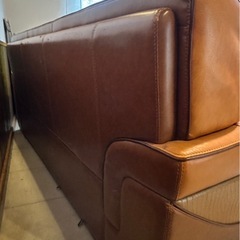 ヴィンテージソファ　3人掛け本革ソファ③の画像