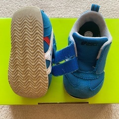 アシックス 14.0 ブルー スニーカー マジックテープの画像