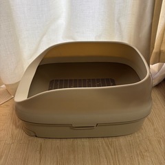 ニャンとも清潔トイレ 猫 トイレ スコップ付き　オープンタイプ ライトベージュ 猫用 システムトイレ 猫トイレ ハーフカバーの画像