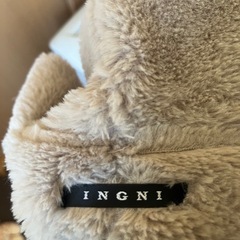 INGIフード付きグレーのムートンコートの画像