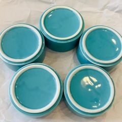 小鉢　小皿　5個セット　ターコイズブルーの画像