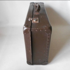 トランク 旅行鞄 カバン 鞄 こげ茶色 大型トランク 店舗什器 オブジェ レトロ アンティーク 中古品  の画像