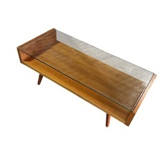 【ジ1201-01】使い勝手が良い‼️ガラスローテーブルの画像