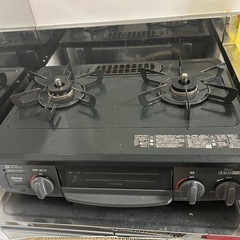 ガスコンロ 都市ガス 2口 左強火力 56cm KG35NBKL-13A ブラックの画像