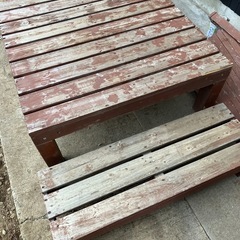 【お取引確定致しました】差し上げます　ウッドデッキ4台＋ステップの画像