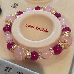 ローズクォーツ ルビーカラーアゲイト 天然石ブレスレットの画像