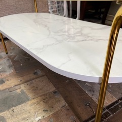 Francfranc　フランフラン　レガート コーヒーテーブル L ゴールド×マーブルの画像