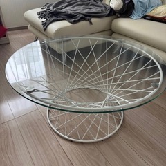 ★美品★ Francfranc マーリア コーヒーテーブル クリア×ホワイトの画像