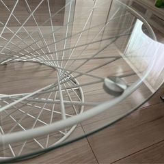 ★美品★ Francfranc マーリア コーヒーテーブル クリア×ホワイトの画像