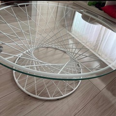 ★美品★ Francfranc マーリア コーヒーテーブル クリア×ホワイトの画像