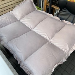 Francfrancフランフラン　カラン　フロアソファ　ベロア　ピンク　訳ありの画像