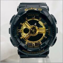 【❗️✨恐らく電池切れ✨❗️】✨CASIO Baby-G BA-110X-1AJF✨ブラック×ゴールド／不動品⚡️現状渡しの画像