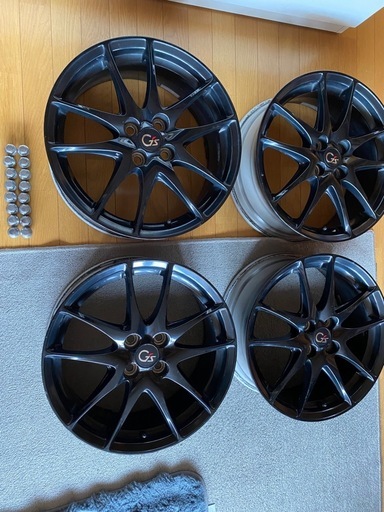 17インチ トヨタ純正アルミホイールセットガリ傷なしきれい 4本セット17x7］+50 4穴100オプションGR ブラック黒GS アクアヤリスヴィッツ