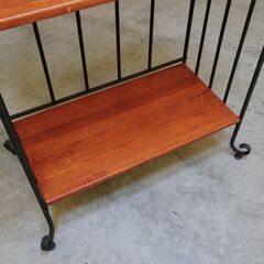 ≪zyt2613ジ≫ アンティーク調 アイアンラック オープンラック/飾り棚/観葉植物/おしゃれ/ウッド/ロートアイアン/リユースストレージ仙台 071128-02の画像