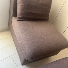 【0円】ニトリ　1人がけソファ&スツールの画像