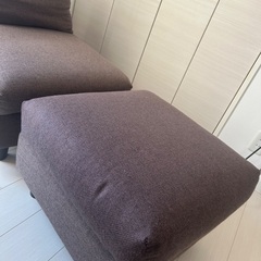【0円】ニトリ　1人がけソファ&スツールの画像