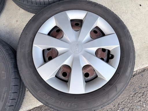 155/65R14 ホイル付き　ダイハツホイールキャップ 夏タイヤ 残約5ミリ
