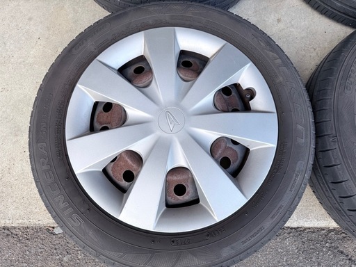 155/65R14 ホイル付き　ダイハツホイールキャップ 夏タイヤ 残約5ミリ