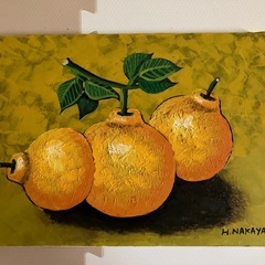 赤富士　柑　油絵　※真筆証明書ありの画像