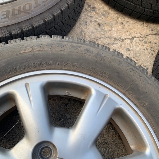 155/65R14ダイハツ純正ブリヂストンVRX2　4本中古