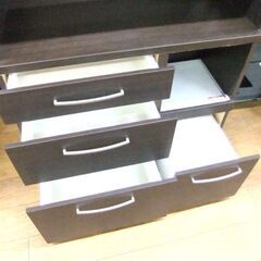 ニトリ レンジボード 幅100×奥40×高180 食器棚 キッチンボード 食器収納 ブラウン 茶系 札幌市厚別区 厚別店の画像