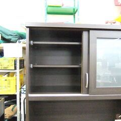 ニトリ レンジボード 幅100×奥40×高180 食器棚 キッチンボード 食器収納 ブラウン 茶系 札幌市厚別区 厚別店の画像