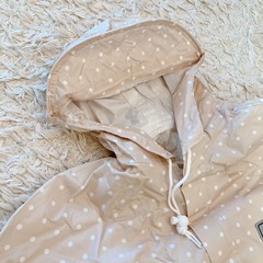ベージュ　水玉　レインコート　ポンチョの画像