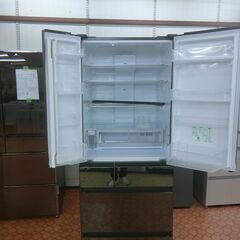 ID 163170　パナソニック６ドア　550L　２０１８年製　自動製氷NG　チルド室ヒビあり　NR-F502F-Sの画像