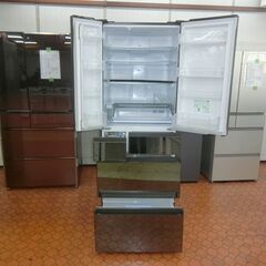 ID 163170　パナソニック６ドア　550L　２０１８年製　自動製氷NG　チルド室ヒビあり　NR-F502F-Sの画像