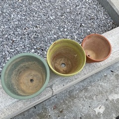植木鉢　小　3点セット　素焼き　観葉植物の画像
