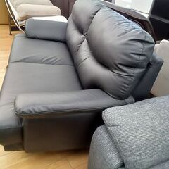 ★リユースのサカイつくば店★TK7501 ニトリ 3人掛けソファ ブラック H85×D80×W140 クリーニング済みの画像