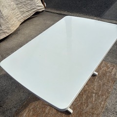 【シギヤマ家具 】高さ調整可能！！ 昇降式テーブル ホワイト 作業台 ダイニングテーブルの画像