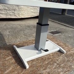 【シギヤマ家具 】高さ調整可能！！ 昇降式テーブル ホワイト 作業台 ダイニングテーブルの画像