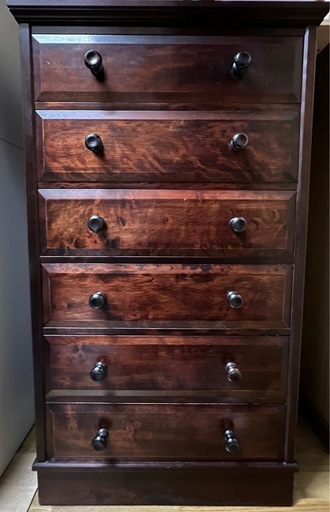 6段チェスト 民芸調　整理箪笥 収納家具 和家具 レトロ