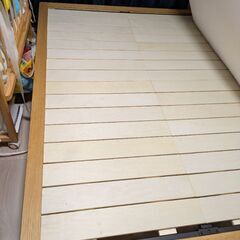 無印良品　ダブルベッドフレーム　高密度ポケットコイルマットレスの画像