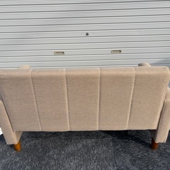 アイリスオーヤマ ファブリックソファ 2人がけソファ ラブソファ ベージュの画像