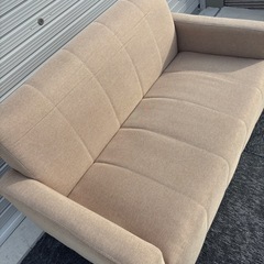 アイリスオーヤマ ファブリックソファ 2人がけソファ ラブソファ ベージュの画像