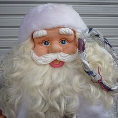 ☆クリスマス　サンタクロース　高さ 約113㎝　サンタ　人形　フィギュア　ホワイトガウン　オブジェ　置物　飾り　インテリアの画像