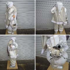 ☆クリスマス　サンタクロース　高さ 約113㎝　サンタ　人形　フィギュア　ホワイトガウン　オブジェ　置物　飾り　インテリアの画像