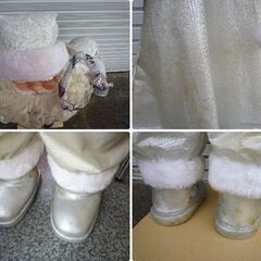 ☆クリスマス　サンタクロース　高さ 約113㎝　サンタ　人形　フィギュア　ホワイトガウン　オブジェ　置物　飾り　インテリアの画像