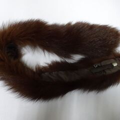 ( E-75 )ファーマフラー ティペット ２つセット 差し込みマフラー クリップマフラー ボア フリーサイズ グレー ブラウン ふわふわ 中古の画像