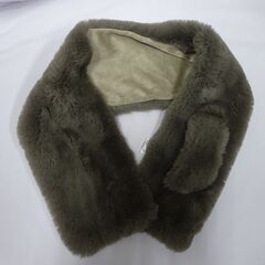 ( E-75 )ファーマフラー ティペット ２つセット 差し込みマフラー クリップマフラー ボア フリーサイズ グレー ブラウン ふわふわ 中古の画像