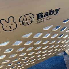 M2512-007　jib 木製 ベビー サークル 据え置き キズ汚れ有りの画像